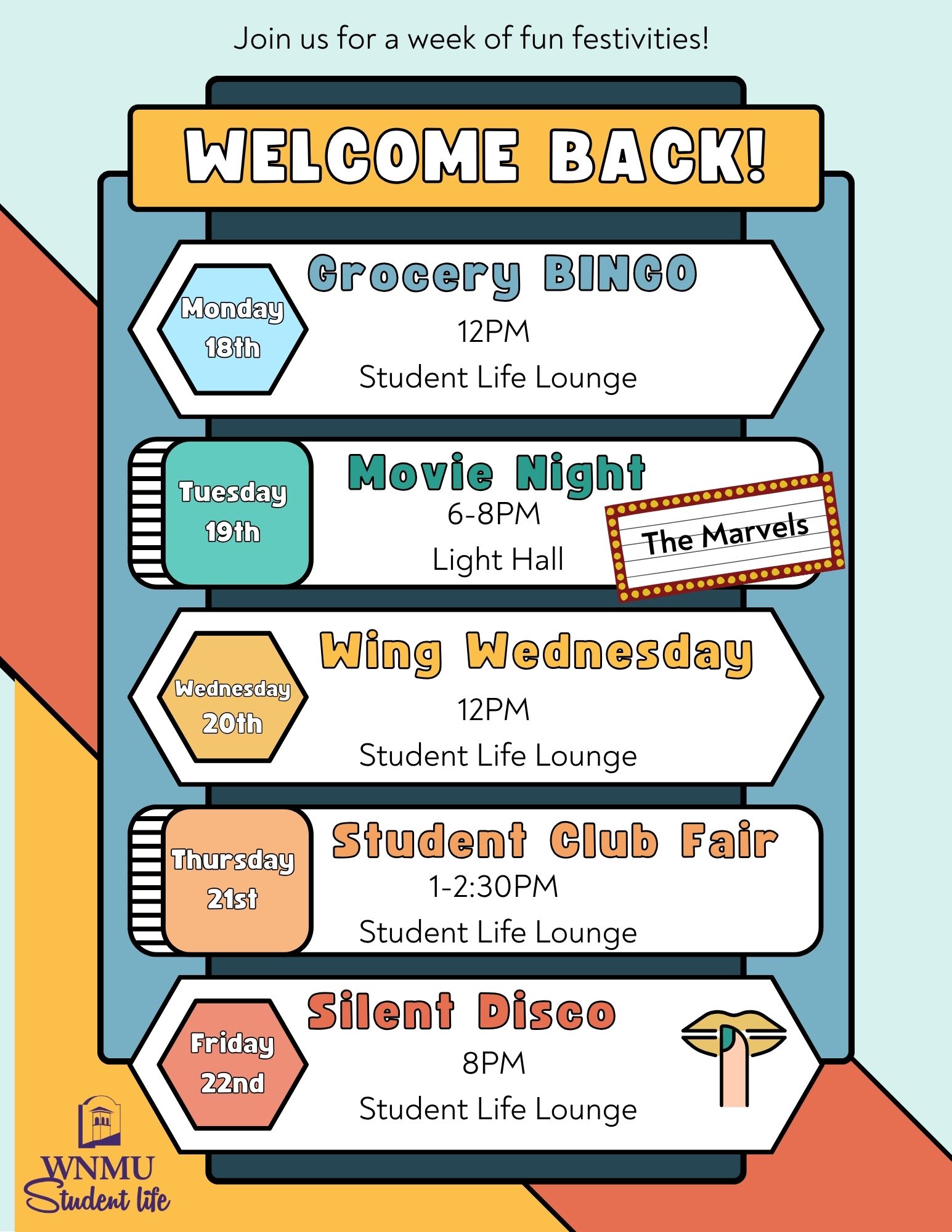 Welcome Week Event Lineup